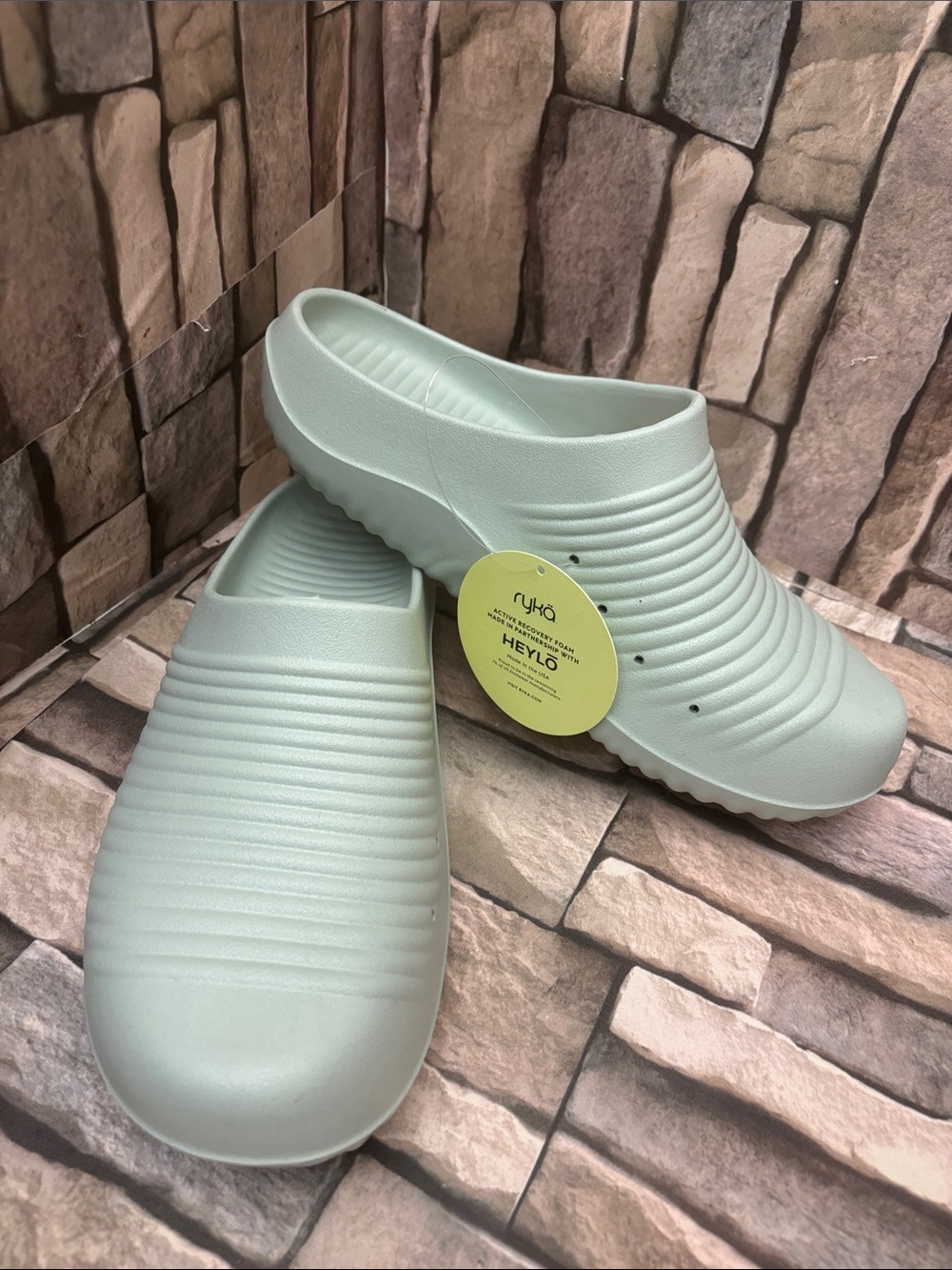 Ryka Heylo Slip-On Clogs in Mint